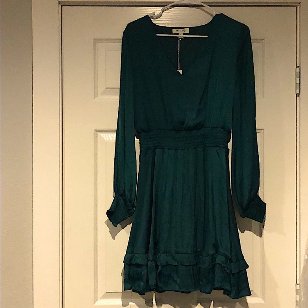 Dark Green Satin Dress